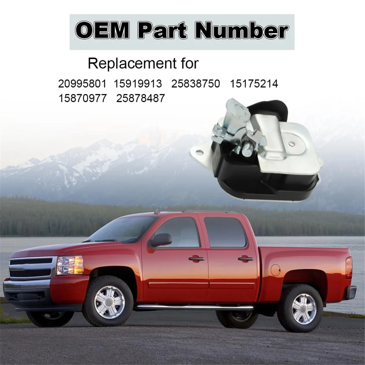 قفل سفلي لمزلاج باب الكابينة الخلفي الممتد لسيارة تشيفي سيلفرادو جي إم سي سييرا 2007-2013، يستبدل 15919913 25838750 20995801   -T45C