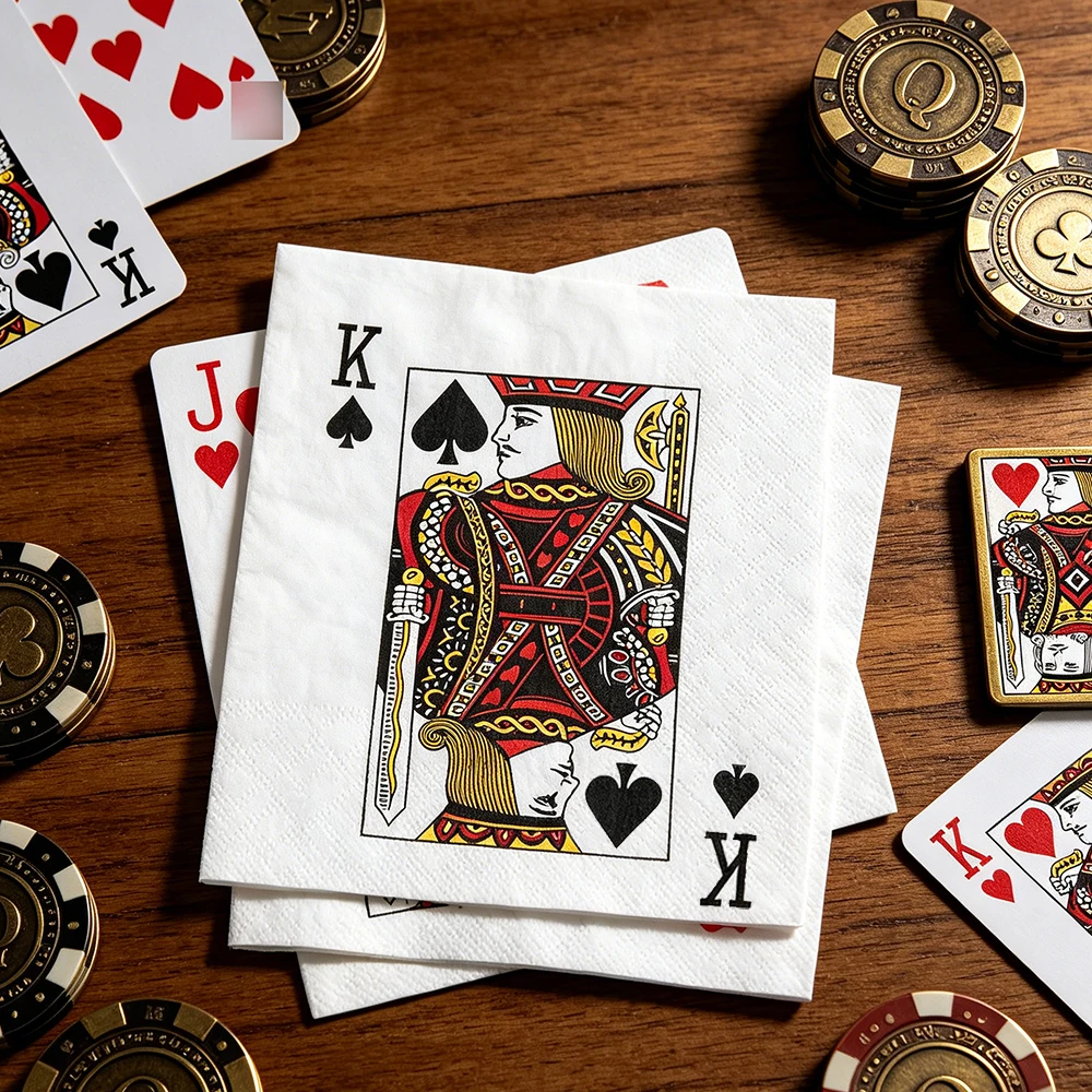 Themed Playing Card - 20-100 Buah Serbet Kertas Koktail Tema