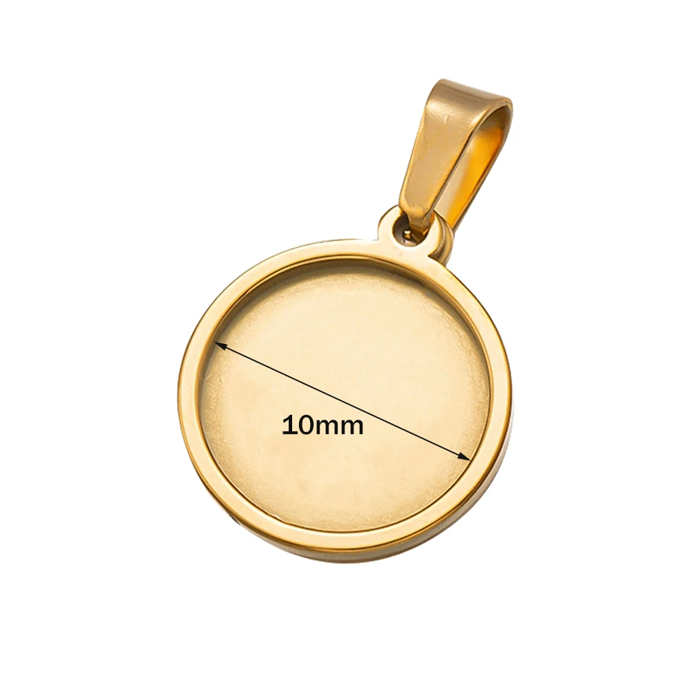 5pcs Stainless Steel Cabochon Setting Trays 10/15/20/30/35/40mm Dia Pendant Base Blank For Necklace DIY Jewelry Making Supplies