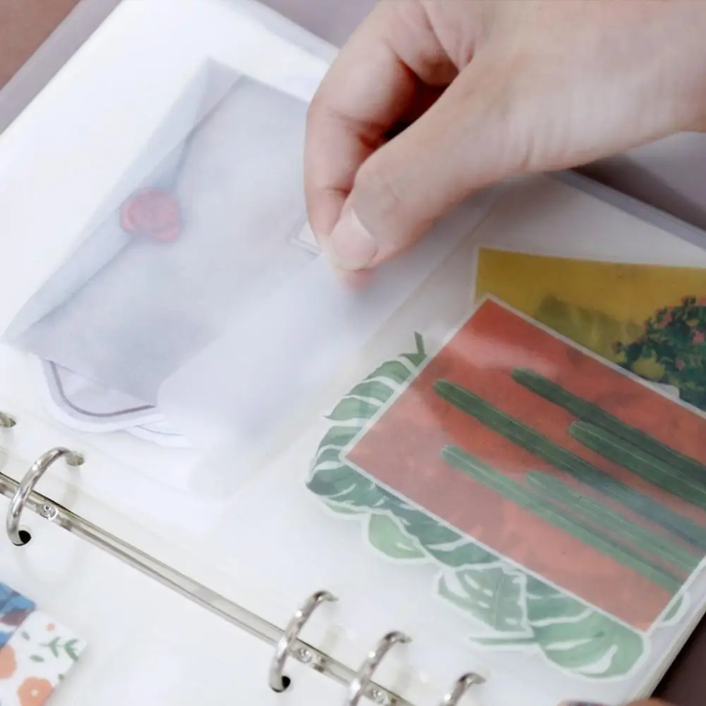 

Photo Album Refills Stickers Storage Scrapbook Binder Folders Document Filing Bags Binder Pockets PVC Notebook Pouch Bags