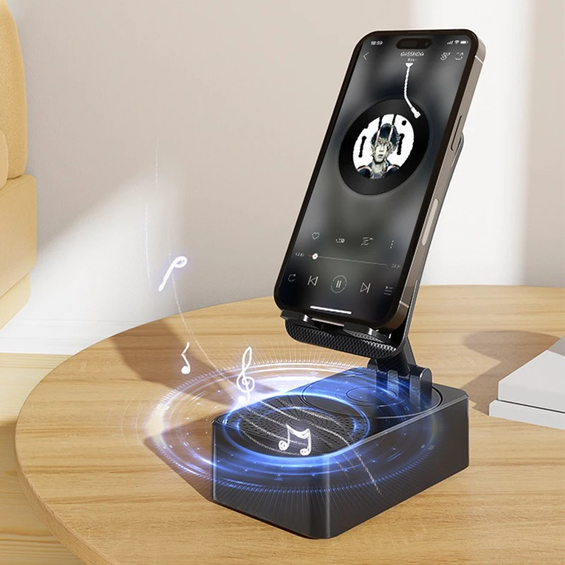 

Slip Cell Phone Stand with Speaker Adjustable Portable Desktop Bracket Folding Desktop Live Lazy Stand Anti-Bluetooth-Compatible