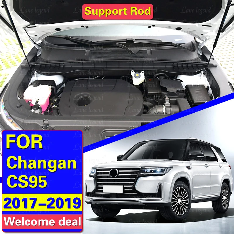 (1pair/set) Gas Strut Hood Cover Bonnet Bar For Changan CS95 2017 2018 2019 Gas Spring Support Hydraulic Rod Car Accessories