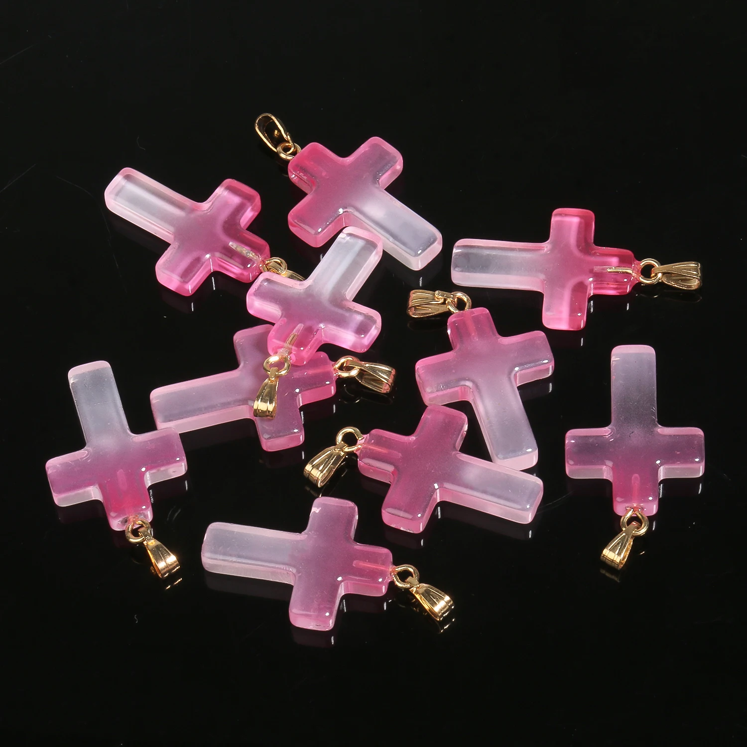 10pcs/lot 18x25mm Cross Lampwork Necklace Bracelet Czech Glass Charms Pendants for Jewelry Making Diy Bracelet Accessories