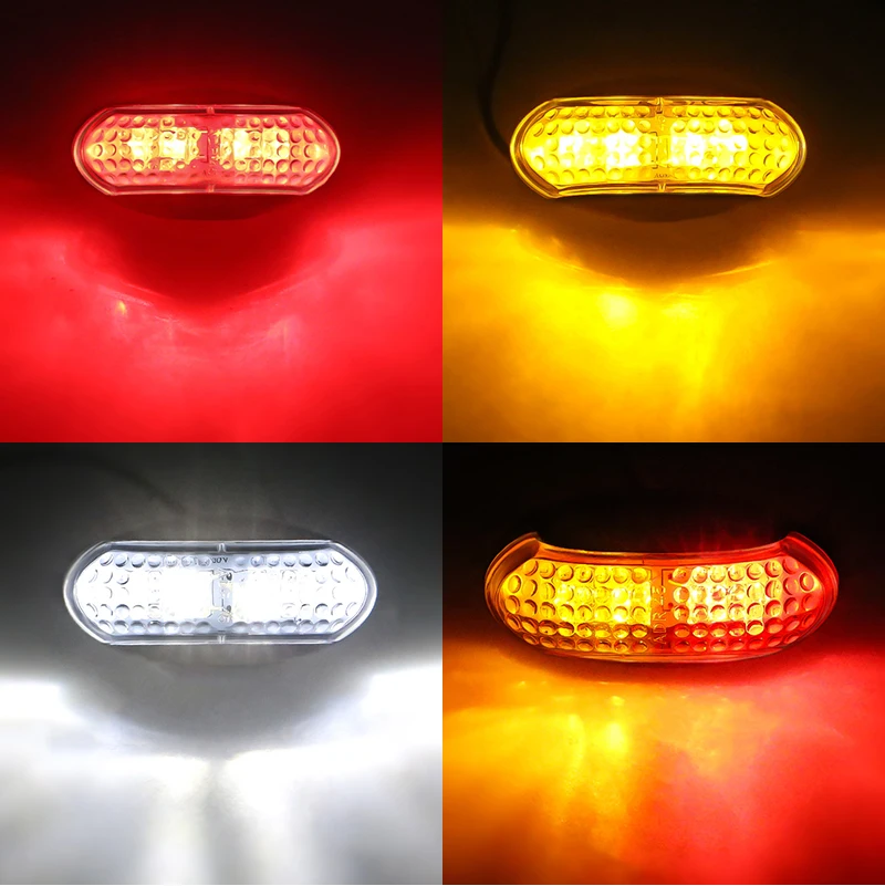 12V 24V Car Truck Trailer Side Marker Light Waterproof Signal Tail Light Warning Lamp LED Lights for Car Truck Motorcycle