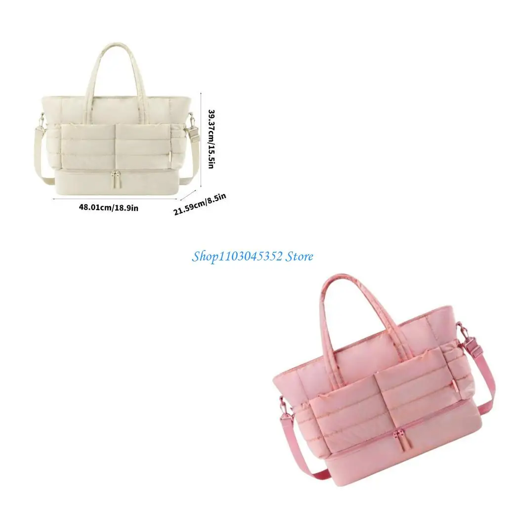 

Large Capacity Fitness Bag Travel Bag Weekends Bag Luggage Bag Quilted Overnight Bag Practical Shoulder Bag for Vacation