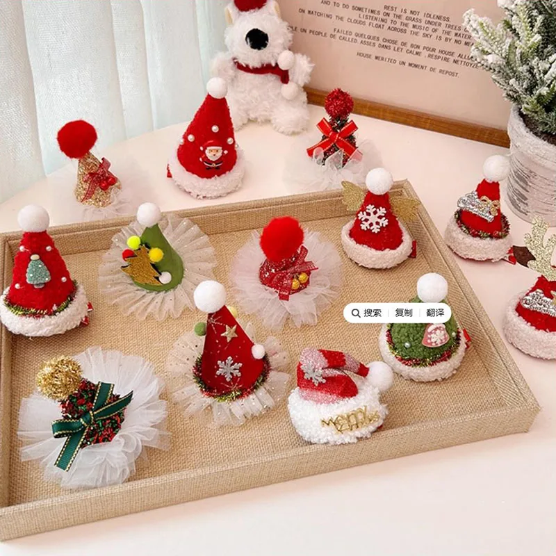 Picture 6: Cute Christmas Cartoon Hat Hairpin For Girls Sweet Hair Ornament Lovely Christmas Hat Hair Clip Barrette Festiva Hair Accessory