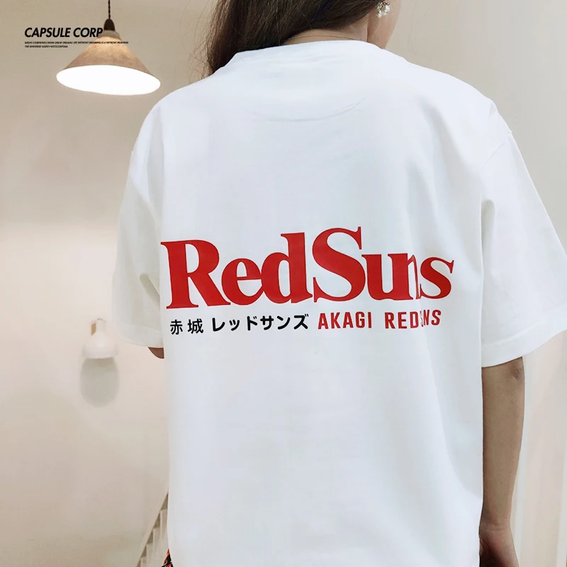 

Japanese Vintage Limelight Text D250g Cotton T-shirt Akagi Men's and Women's Short Sleeves Pure Cotton Couples The Same Style