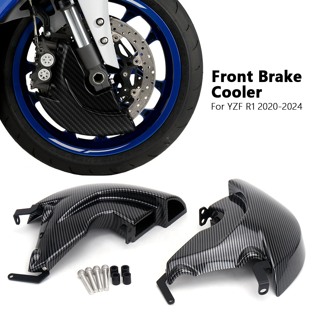 

Motorcycle Front Brake Caliper Air Cooling Carbon Fiber and Black For Yamaha YZF-R1 YZF R1 2020 2021 2022 2023 2024