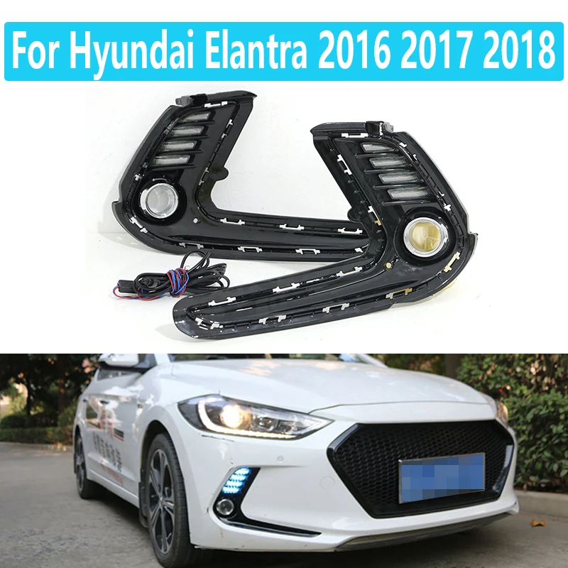 

Дневные ходовые огни для Hyundai Elantra 2016-2018 светодиодный дневные ходовые огни для автомобиля, дневные ходовые огни, водонепроницаемые сигнальные огни