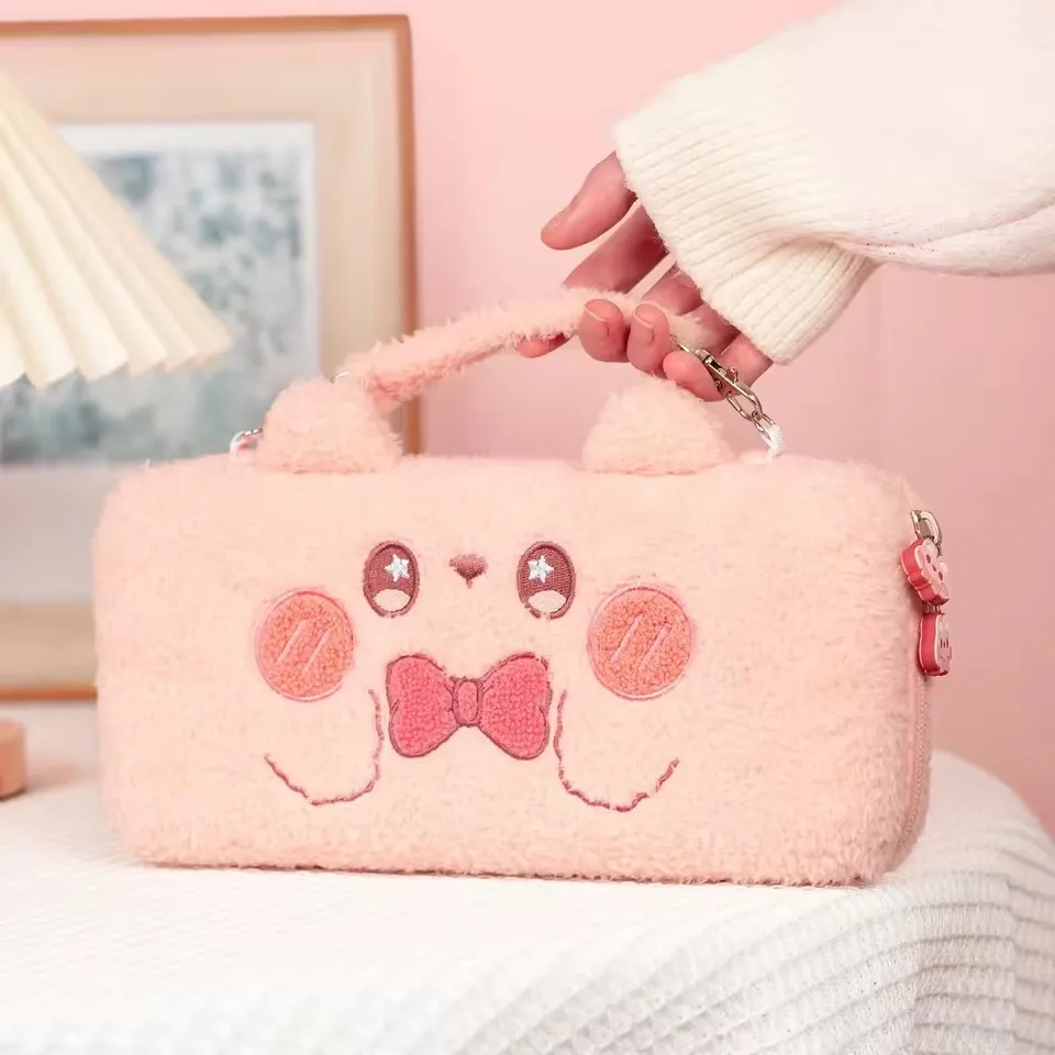 GeekShare przenośna torba do przechowywania na konsolę do gier Nintendo Switch OLED śliczne różowe etui z królikiem akcesoria do gier prezent na boże narodzenie