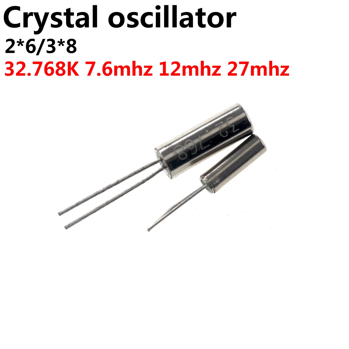 50 pces 32.768khz 7.6mhz 12mhz 27mhz quartzo cristal ressonador oscilador passivo 2*6 3*7 mergulho