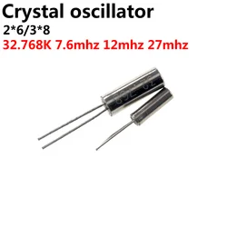 Résonateur à Quartz passif, 50 pièces, 32.768KHZ 7.6MHZ 12MHZ 27MHZ, 2*6 3*7 DIP