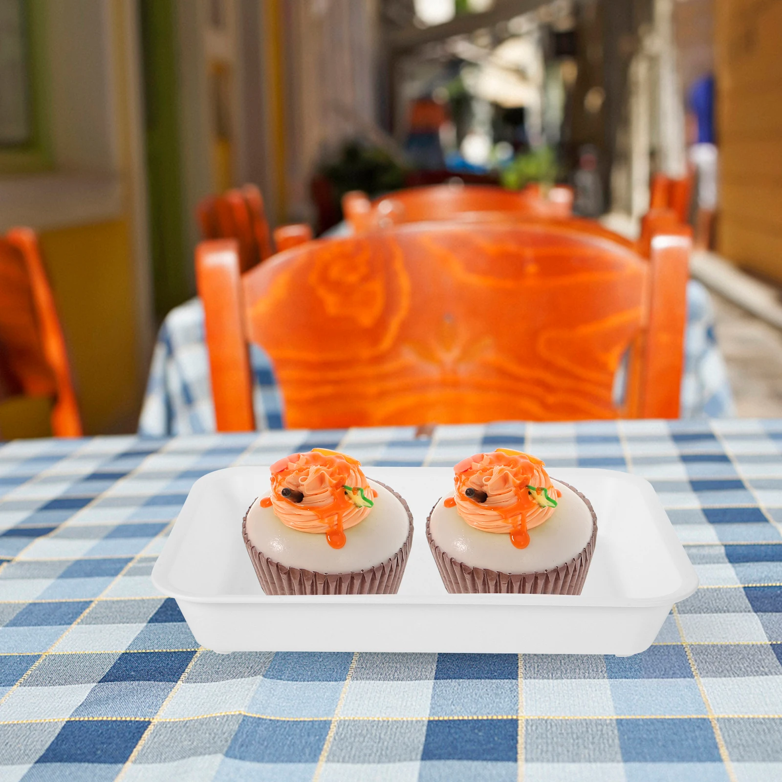 

4Pcs Rectangle Serving Tray Party Catering Platter Reusable Nonslip Stable Wedding Decorative Cafeteria Tray