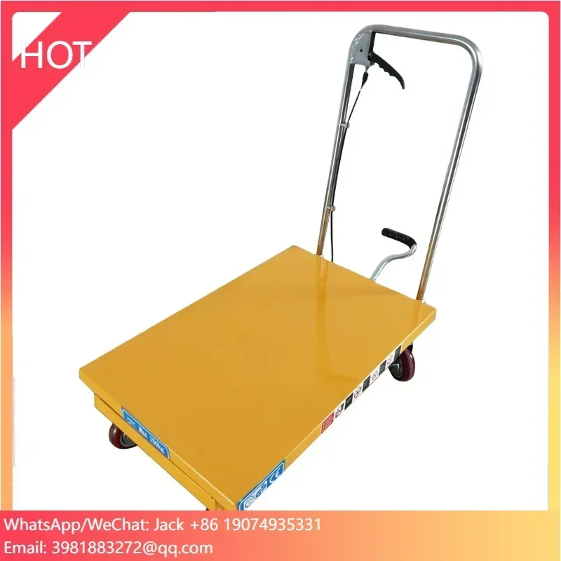 800KG 1760lbs Manual Hydraulic Double Scissors Lift Table