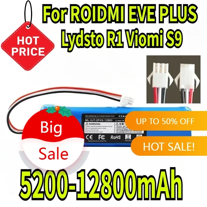 

5200-12800mAh for ROIDMI EVE PLUS Lydsto R1 Viomi S9 Sweeping Robot Rechargeable Battery