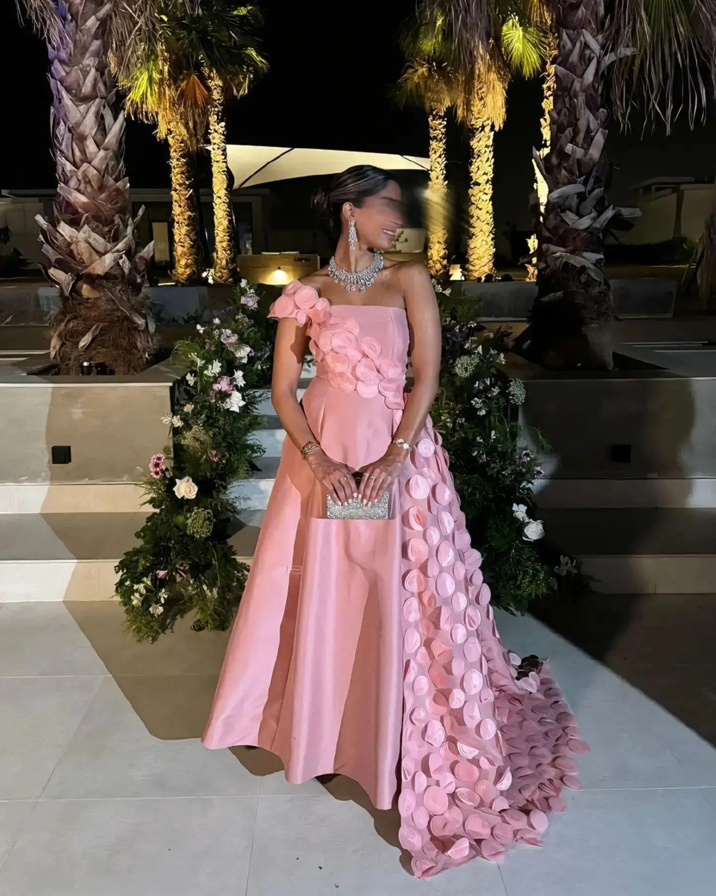 Dusty Rose Satin Prom Dresses Long for Arabic Women 2025 Hand Made A Line Overskirt Formal Evening Gowns