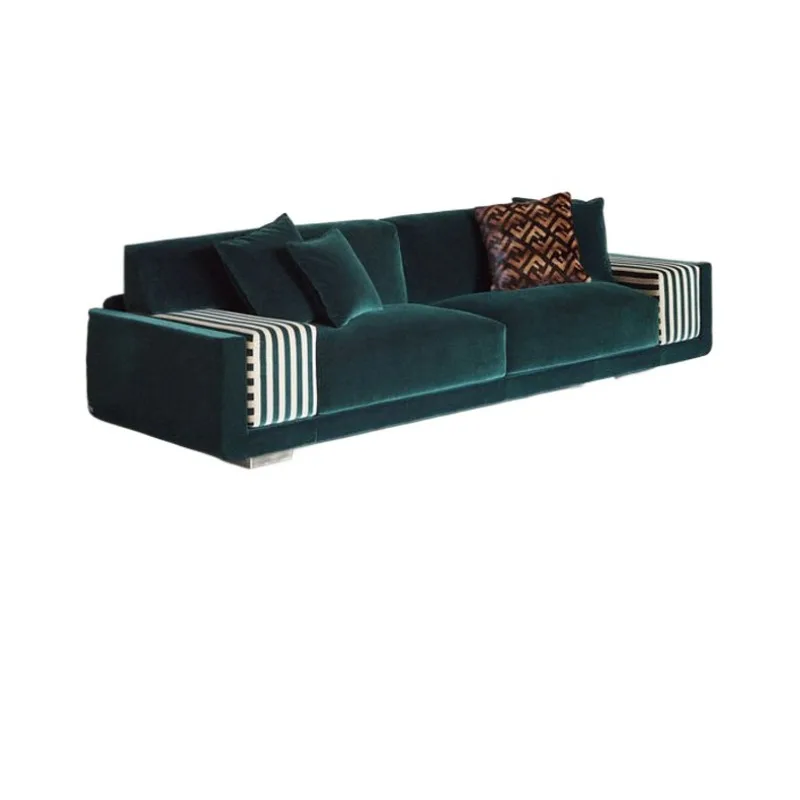 Combinação moderna de sofá de flanela, sofá duplo de alta qualidade e prático