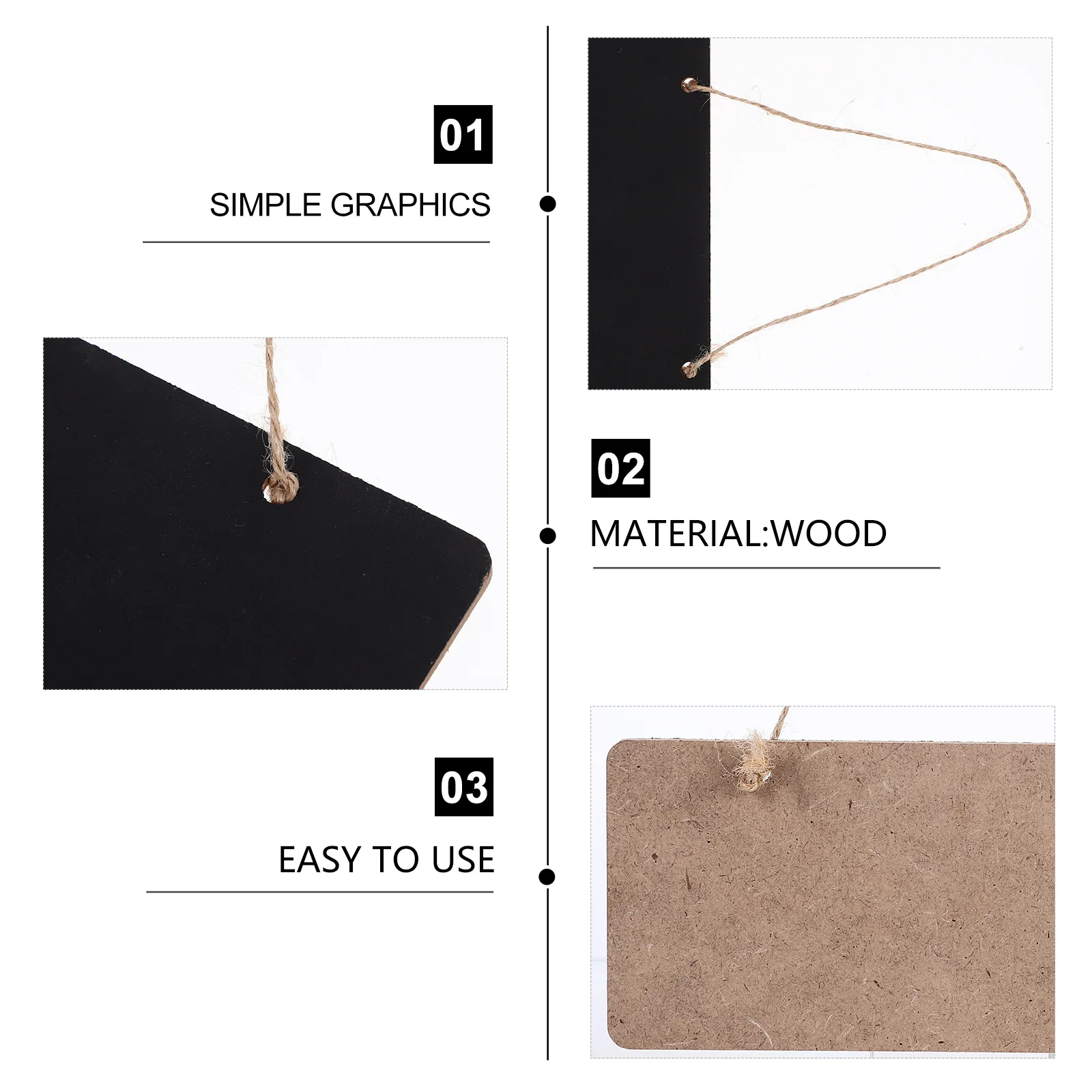 

10Pcs Small Chalkboard Sign Hanging Wood Message Board for Door Wall Decor Display Kitchen Restaurant Patio Balcony