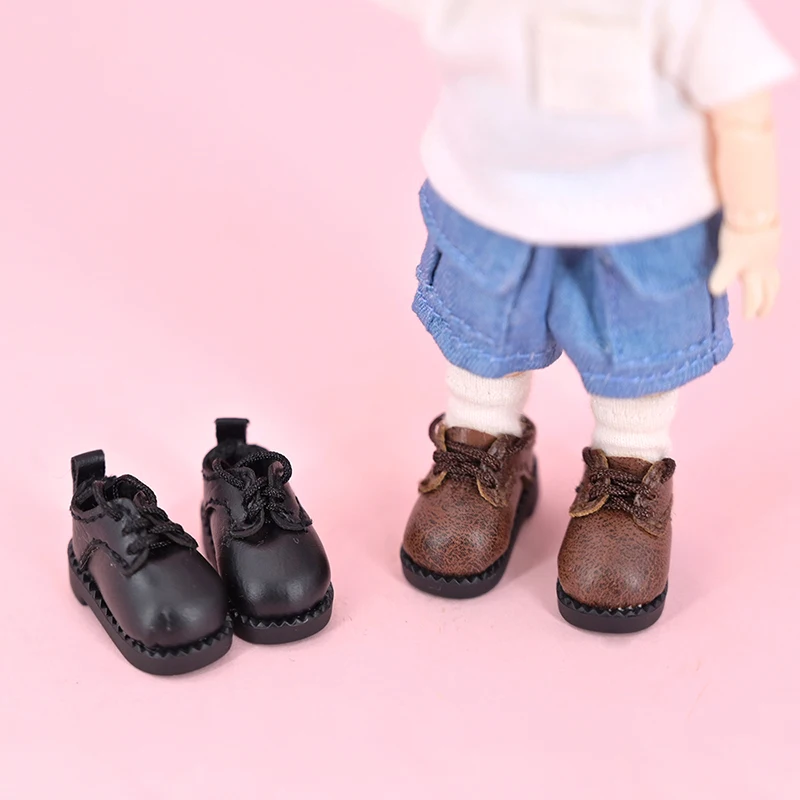 Sapatos de boneca ob11, sapatos de couro estilo retrô adequados para 1/12 bjd p9 p10 ymy asi2.0 gsc ufdoll acessórios de sapatos