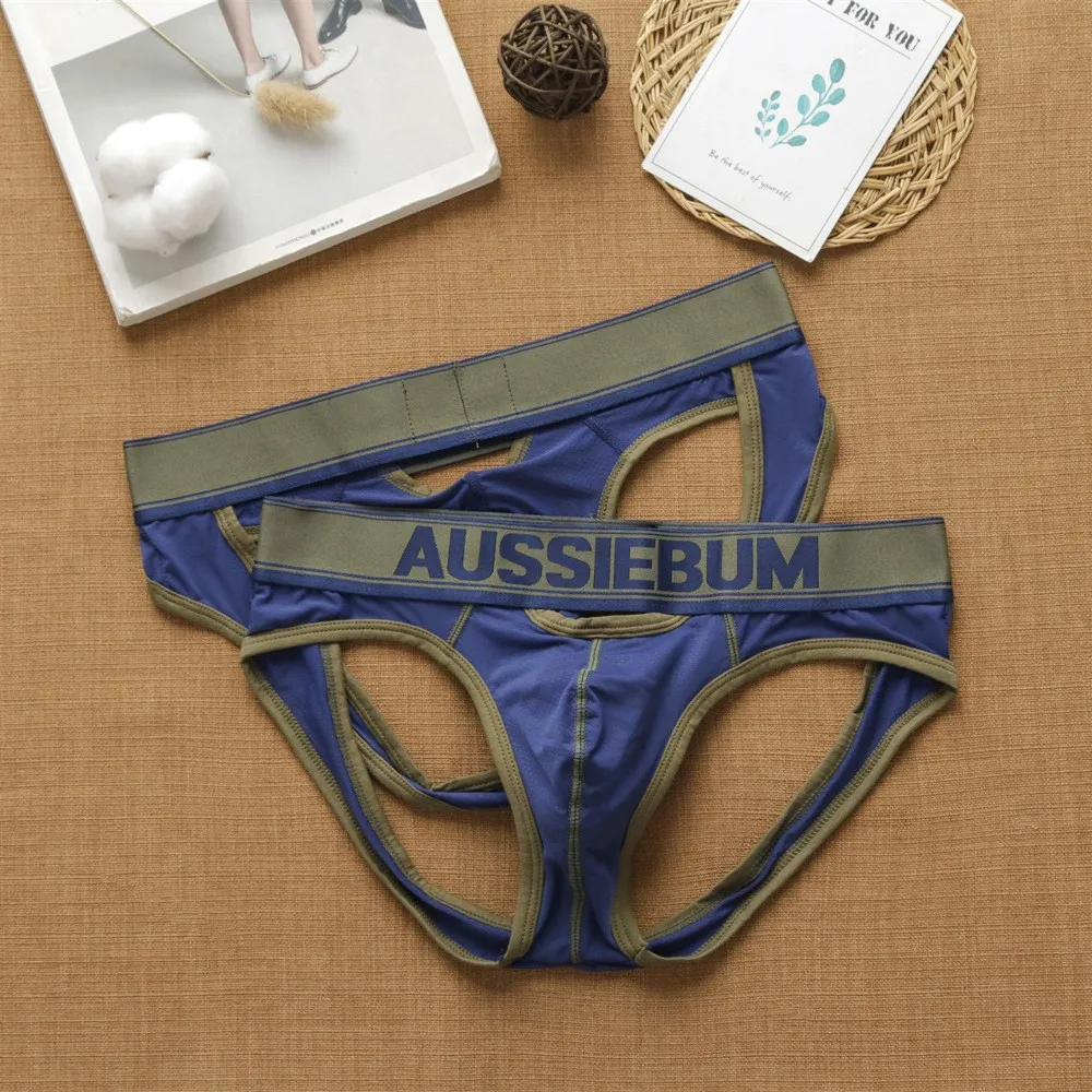 Aussiebum pantaloni a triangolo di ghiaccio in rete da uomo traspirante intimo giovanile fresco mutandine grandi slip da uomo vita bassa comfort stereo