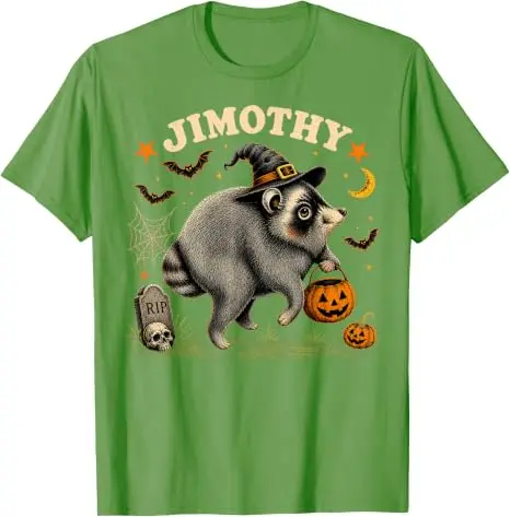 Jimothy Seattle Raccoon Halloween-Shirt, lustiges Tier-Meme-T-Shirt, Y2k Spooky Season, Trick or Treat Nights Wizard Jimothy Tees – Detail 9