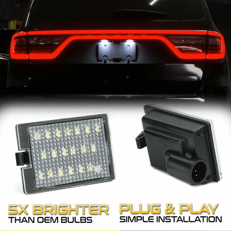 

2Pcs For Dodge Durango 2014-2023 LED License Plate Lights Car Rear Numner Plate Lamps Assembly Compatible with OEM#68370520AA