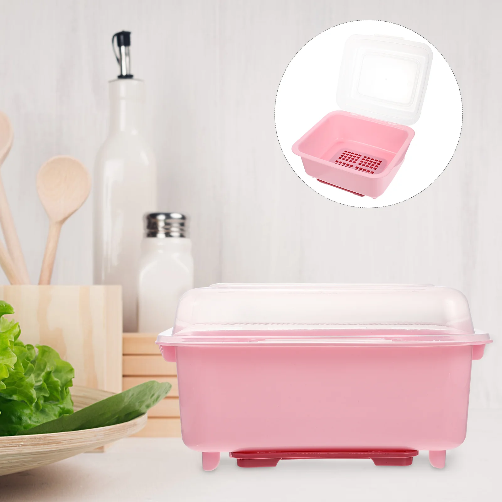 

Serving Utensils Clothes Drying Rack Dish Drainer Kitchen Storage Shelf Draining Gadget Tray Pink Bowl Case Baby