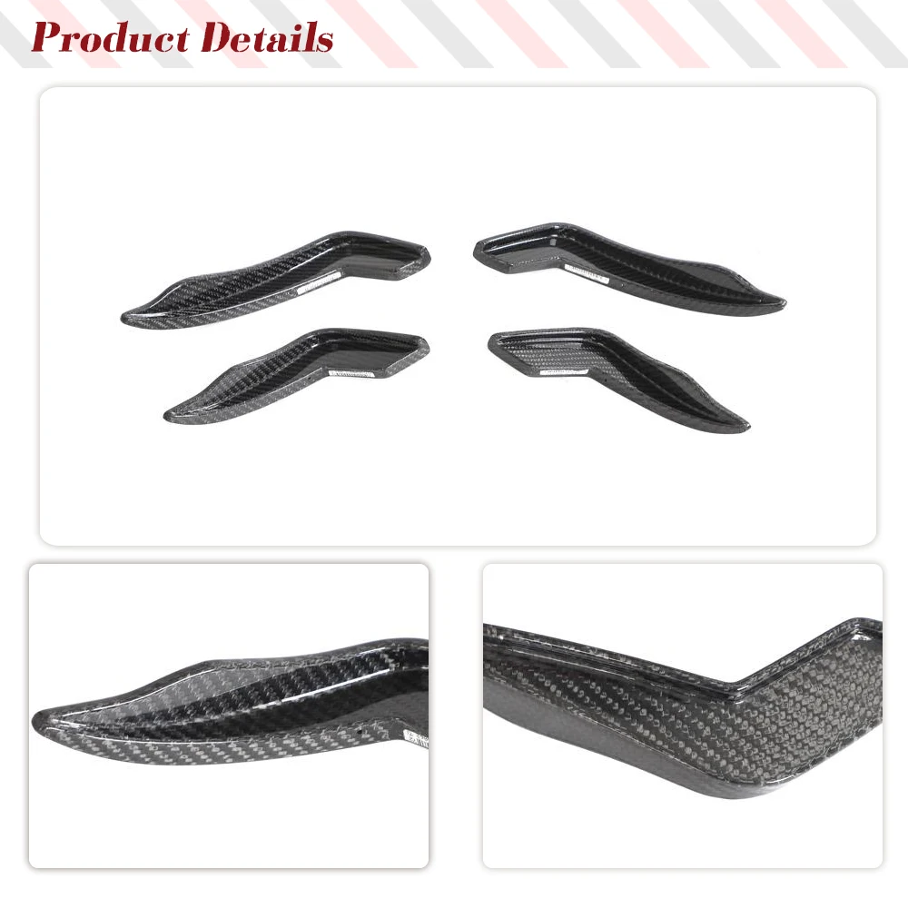 Car Front Body Kits Splitters Canards for Audi A5 S5 Sline RS5 B9 2018-2020 RealCarbon Fiber Front Car Canards Fins