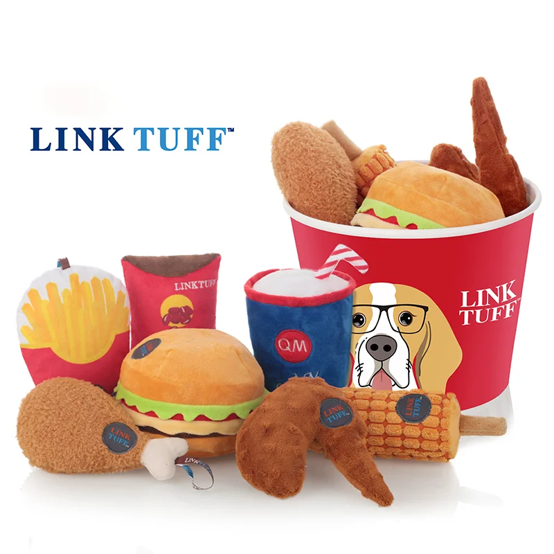 Linktuff Dog Squeaky Training Toys - Family Burger Series / Burger Package