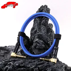 Cable de guitarra chapado en oro de ángulo recto de 6,35mm a estéreo TRS, Cable de instrumento de 1/4 pulgadas, Cable de extensión de Audio para Amp, teclado de guitarra