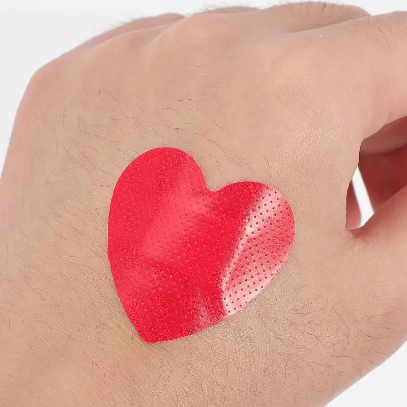 

10 шт./лот, детские пластыри с красными сердечками, дышащие медицинские повязки для малышей, для закрытия ран, для девочек