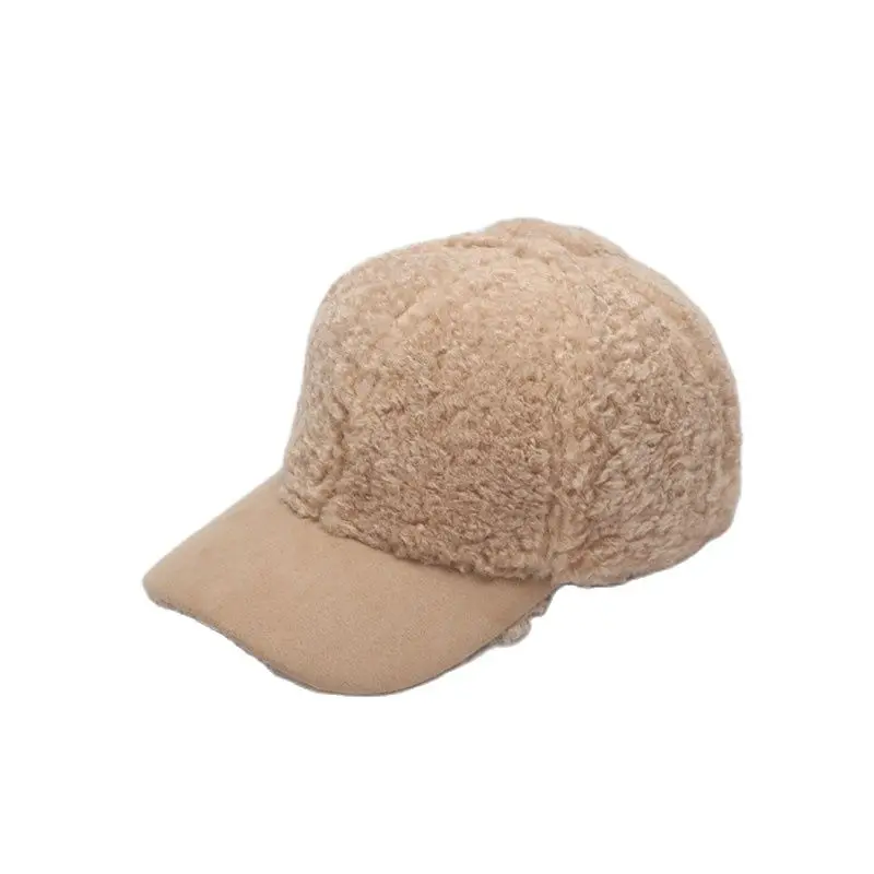 

Winter Hats For Women Baseball Cap Snapback Thickened Warm Cashmere Winter Cap Casquette Korean Casual Solid Simple New