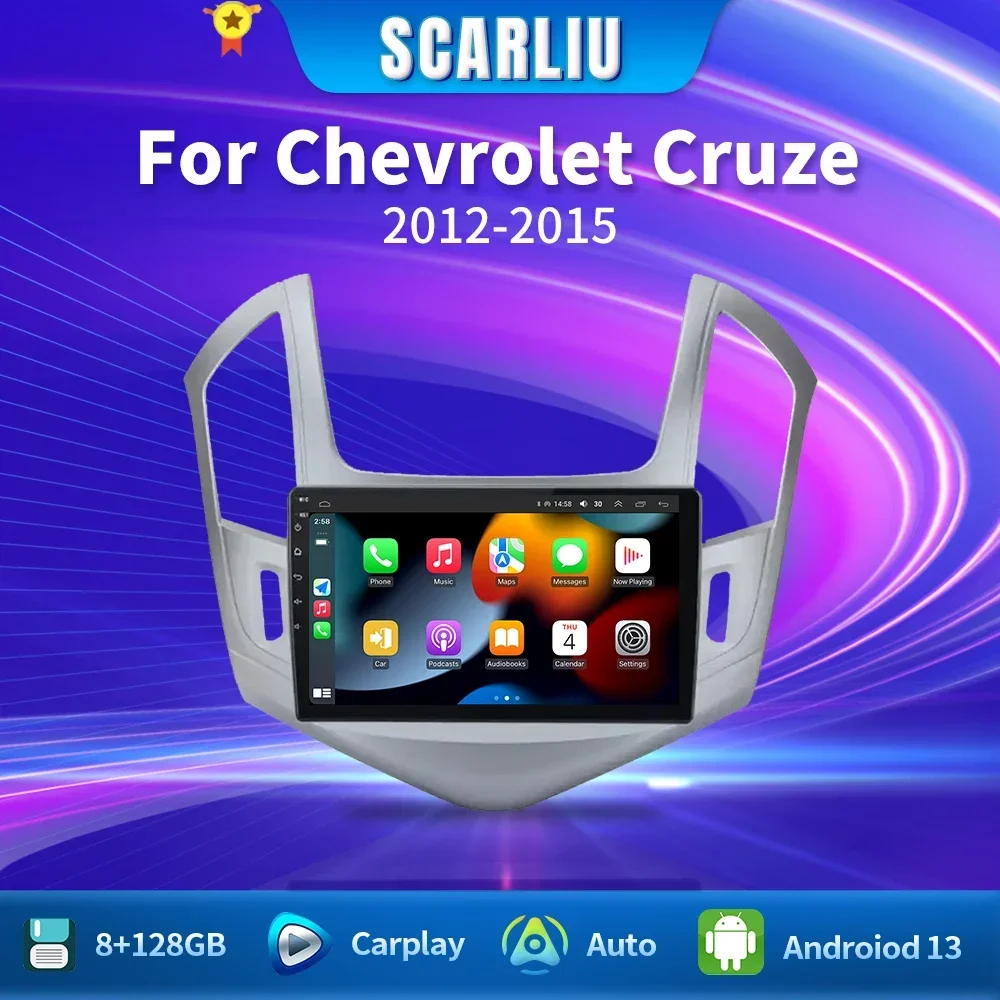 

SCARLIU Android 13 8 Core Wifi Car Radio Multimedia Video Player For Chevrolet Cruze 2012-2015 Navi GPS 2 din