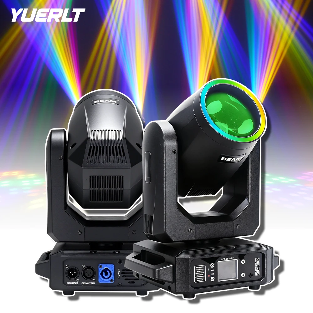 

YUERLT LED 200W Beam Spot Moving Head Light Stage Lighting With Rainbow Strobe SMD RGB Effect 18Prism For Dj Disco Wedding Show