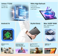 Teclast P50T Tablet Set Tablet 11 Inch Unisoc T7250 Android 16 90HZ Refresh Rate Tablets Octa-Core Max 16GB RAM 128GB ROM 8000mAh Battery Lightweight 2