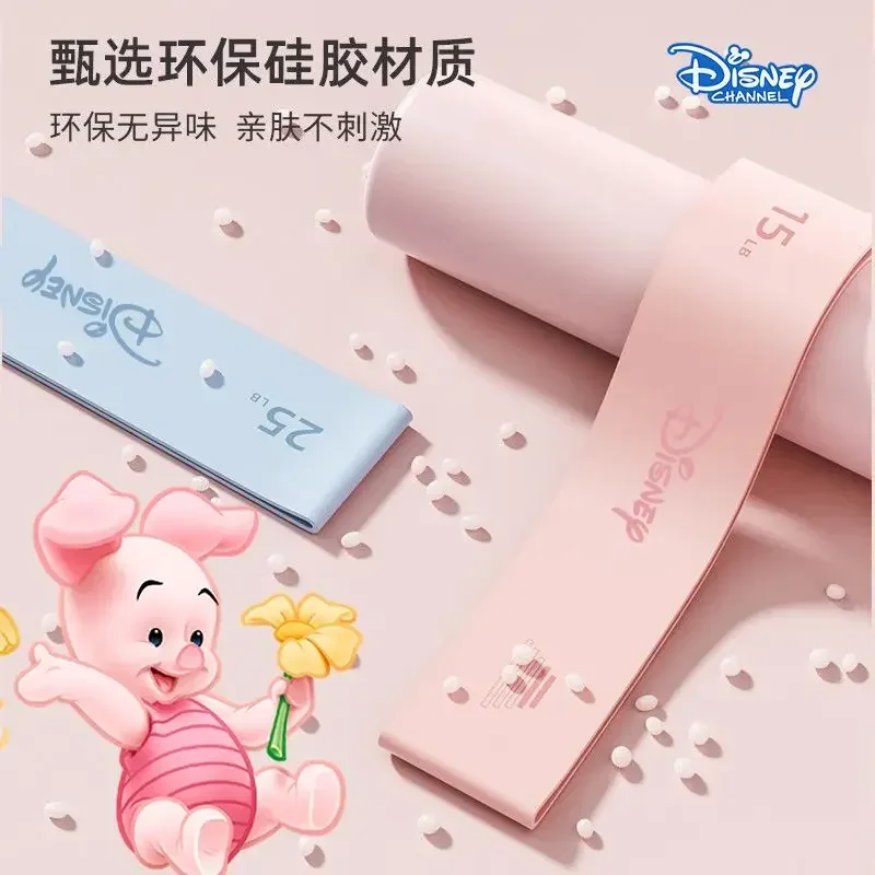 Disney Stitch-anillo elástico deportivo de silicona para hombre y mujer, banda de tracción de fitness, Mickey Lotso, es portátil y no es fácil de romper