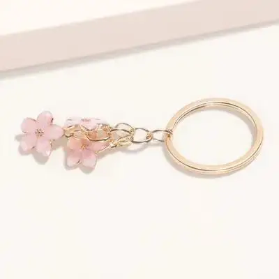 Flower Keychain Style Metal Keyring Exquisite Workmanship No Rough Edges Keychain Pendant for Bag Backpack Purse Key