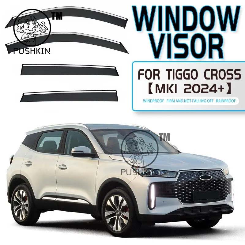 

For TIGGO CROSS 2025 2026 Window Visor Wind Deflectors Visors Rain Guard Door Visor Vent Shades Ventvisor
