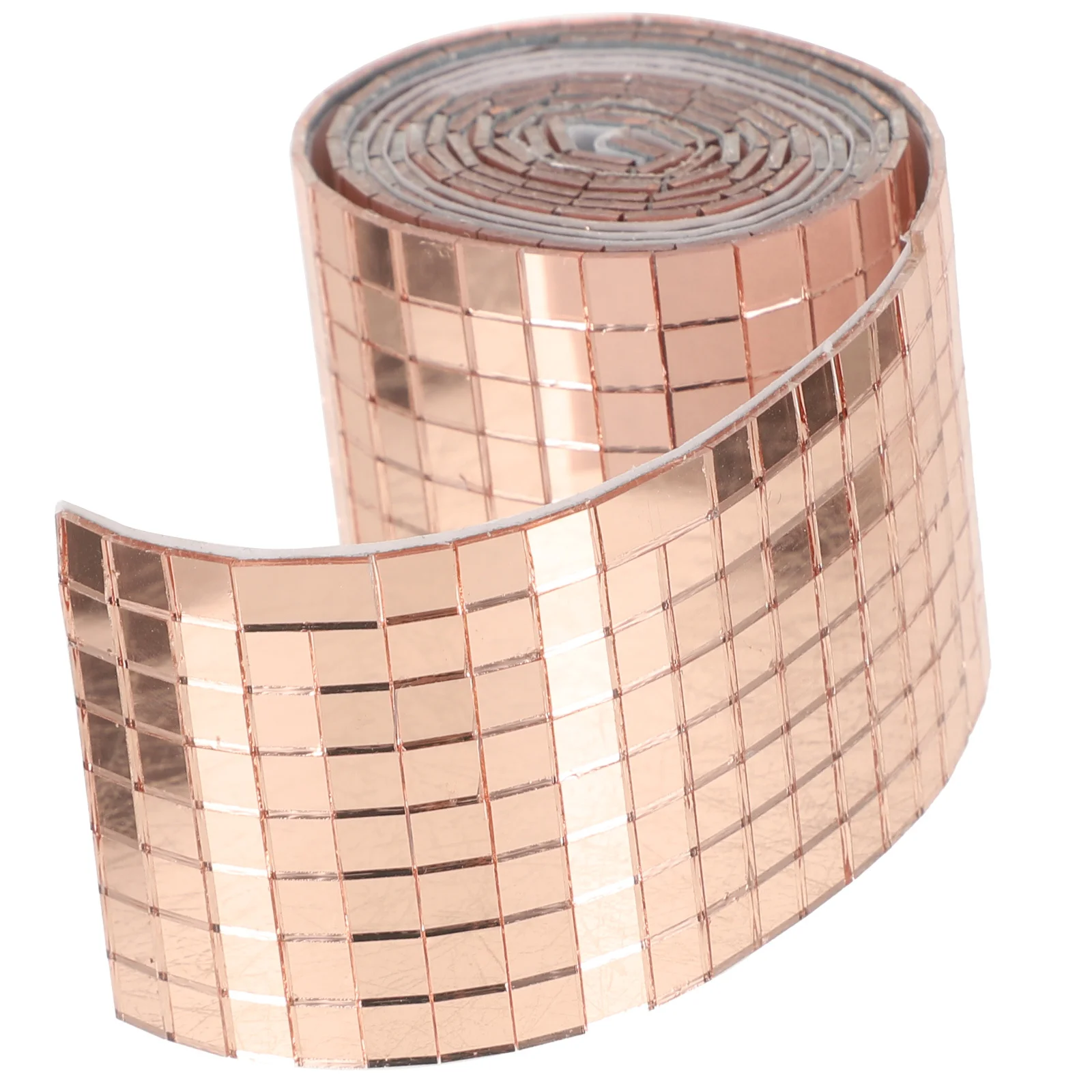 1 Roll Self-Adhesive Mini Square Glass Mirror Mosaic Stickers 1464 Pieces Waterproof Wall Stickers for Home Office Hotel Kitchen