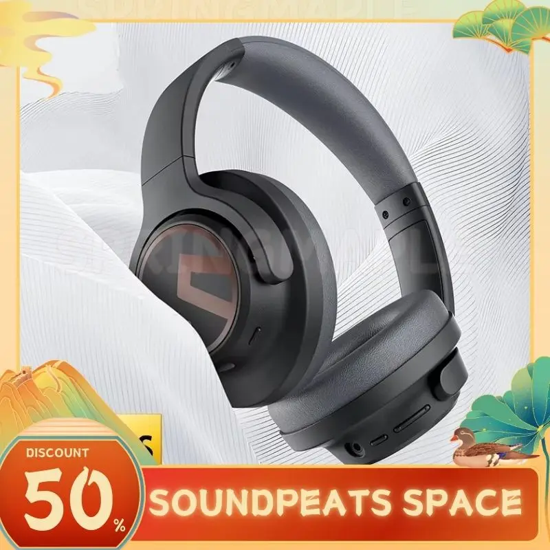 Soundpeats Space Wireless Bluetooth Headphone HD HiFi 123h Battery Life Subwoofer Headsets Noise Reduction Earphones Customized