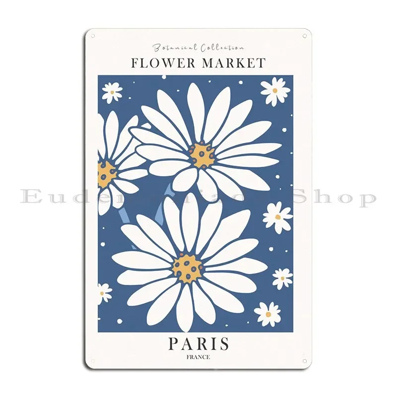 سوق الزهور باريس علامة معدنية جدارية نادي مخصص نادي المرآب تين تسجيل ملصق #2