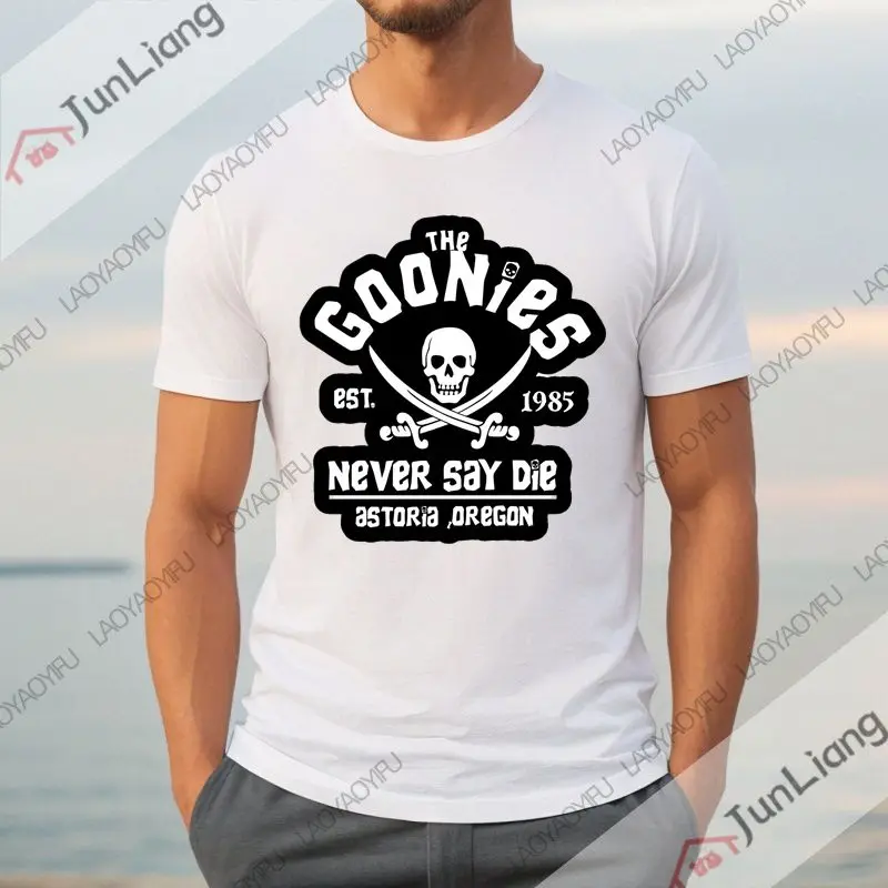 Men The Goonies Never Say Die T-shirt Cotton Clothing Funny Short Sleeved Crew Neck T-shirt Loose Stylish Adult Top