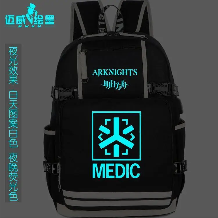 

Arknights Second Anime Rhodes Island Amiya For Boys Girls, Middle And High School Students, Luminous Double Shoulder Backpack An