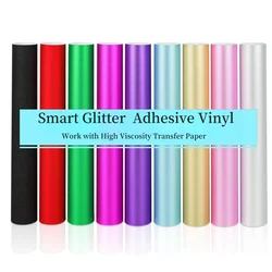 Smart Glitter Adhesive Vinyl for Cricut Maker 3/Explore 3, Matless adhesive vinyl ,Smart Shimmer Vinyl roll for Cricut DIY Gifts