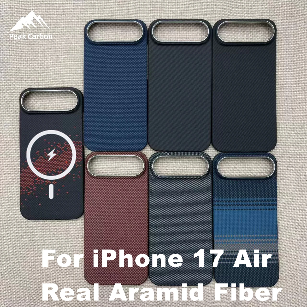 

Magnetic Genuine Kevlar Aramid Fiber Phone Case for iPhone 17 Air 17Air with Magsafe /Metal Camera Protective Frame Back Cover
