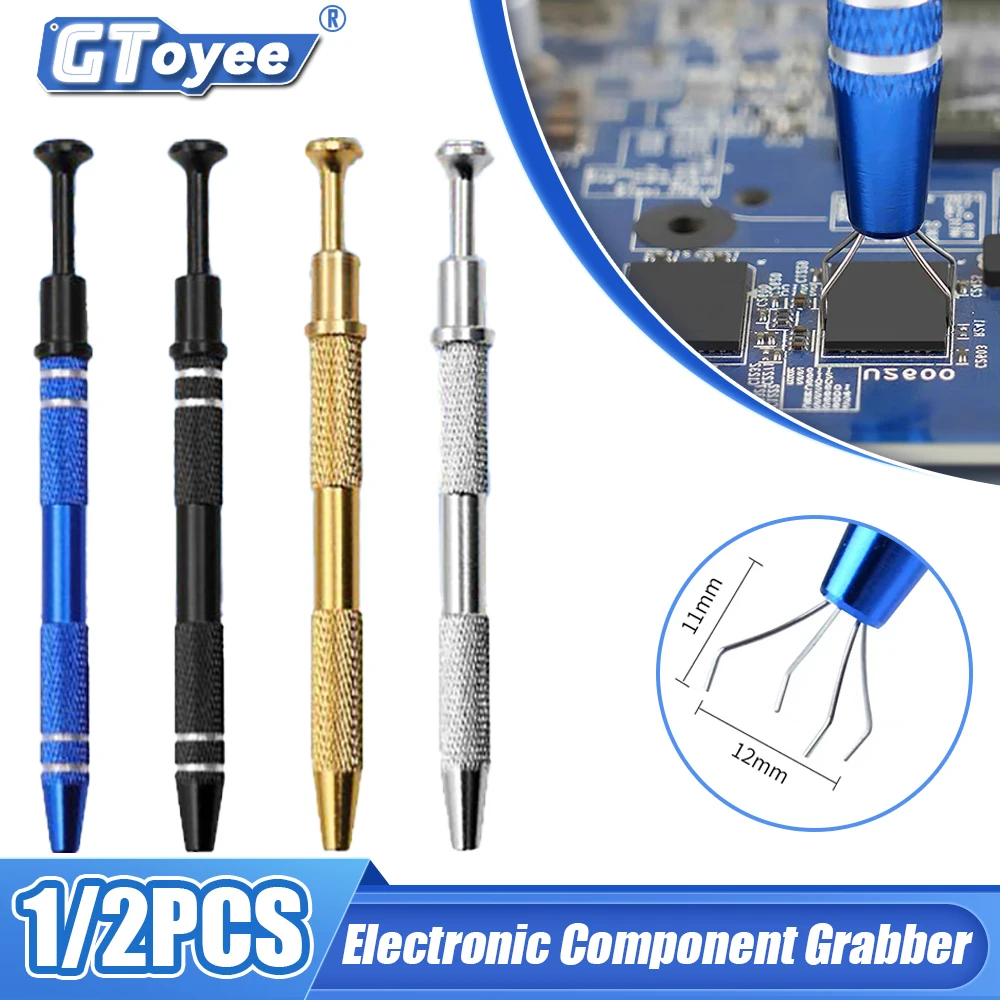 Grabber de componentes electrónicos, Extractor de pinzas de Chip BGA IC de cuatro garras, recogedor de piezas de precisión, herramienta de mano de