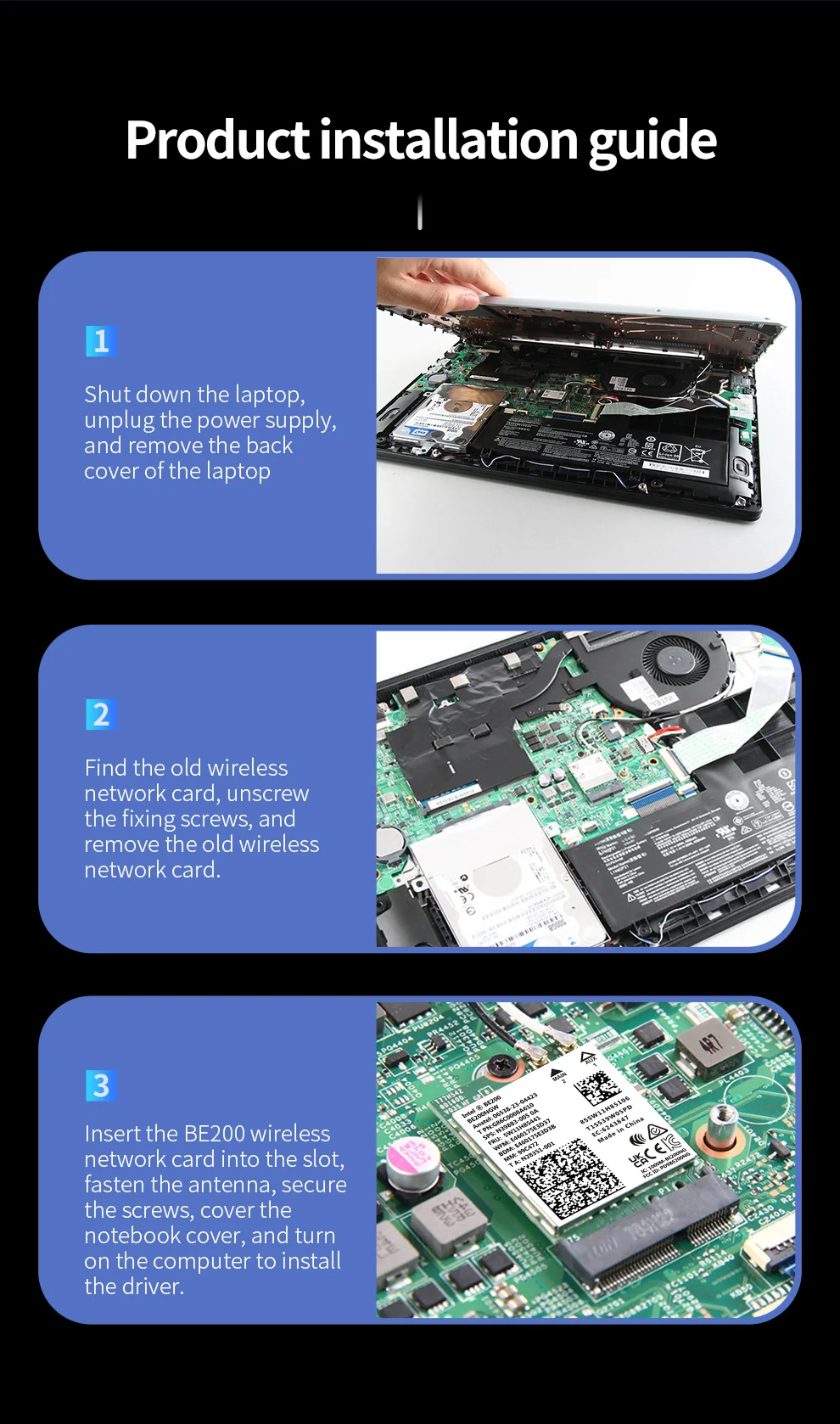 WiFi 7/6 Intel BE200 Network Card Bluetooth 5.4 Tri Band 2G/5G/6GHz 8774Mbps BE200NGW Intel AX210NGW M.2 NGFF Wlan WiFi 6 Adapte