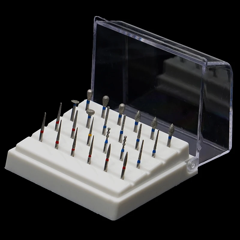 

24pcs Dental Diamond Burs With Storage Box Polishing Lab Equipment for High Speed Handpiece