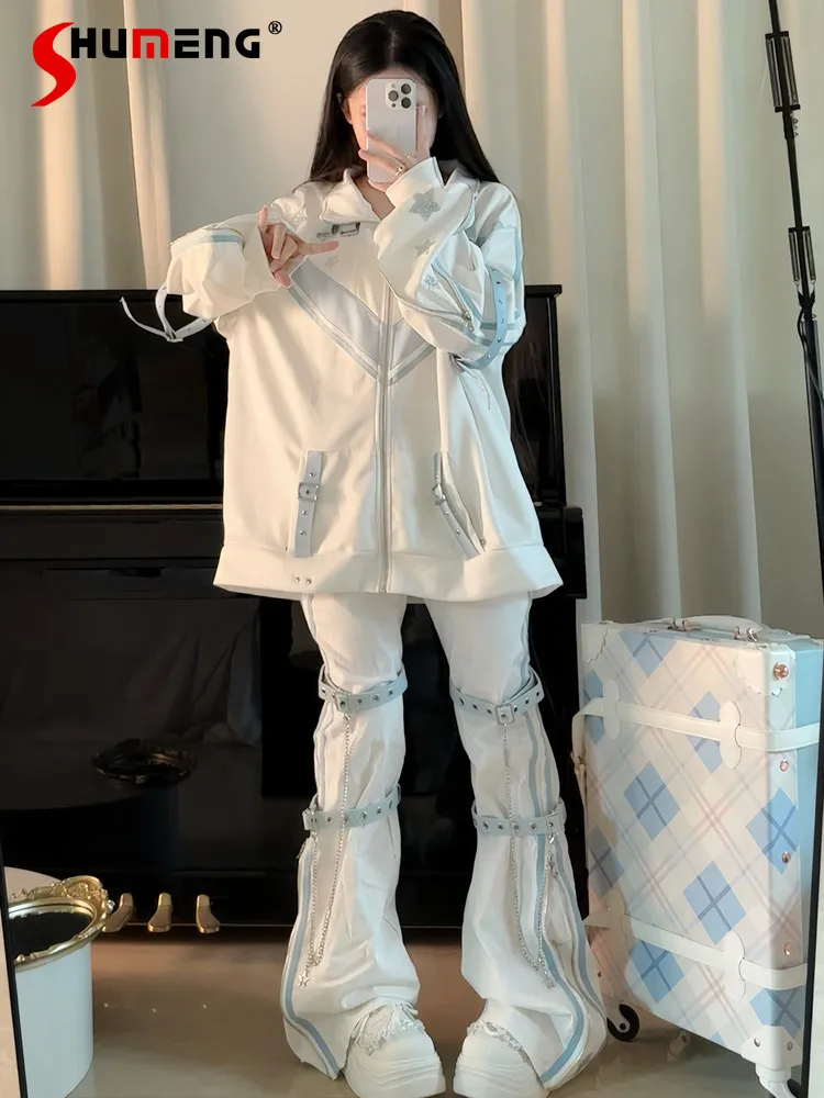 Harajuku Subculture Gothic Sweet Cool Fashion Jacket Sports Sweatshirt Student Y2K Kawaii Punk Loose Coat Aesthetic Clothing