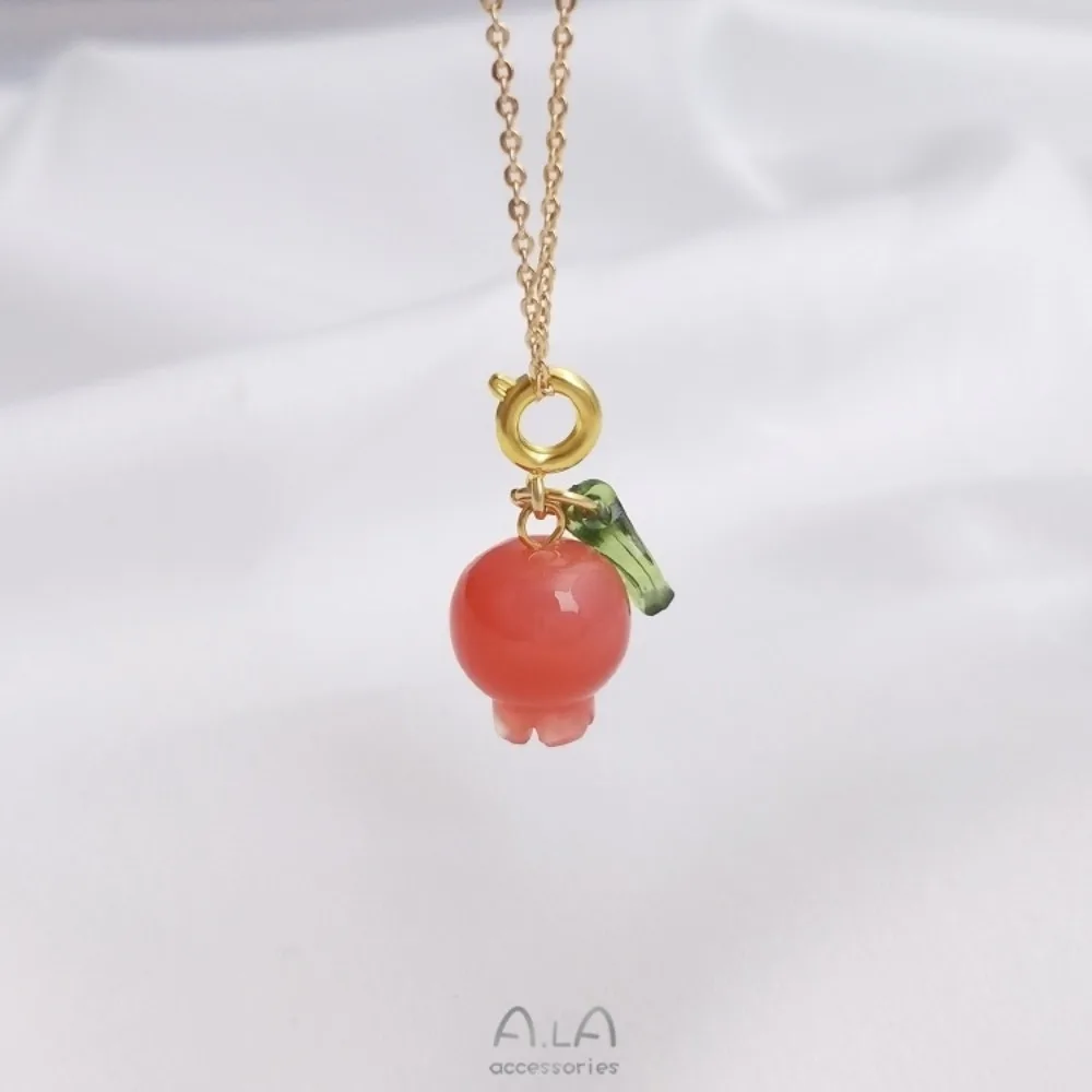 

Натуральный агат Nanhong Yanyuan, кулон с красным гранатом и поясом в виде листа, подвеска с пружинной пряжкой, ожерелье «сделай сам», ювелирный кулон